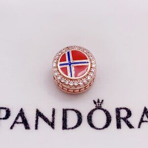 Pandora NORWAY Flag pendant Rose Gold-Plated